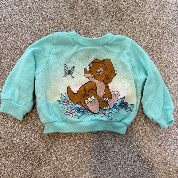 Vintage The Land Before Time 1988 Kids Dinosaur Pullover Sweatshirt Size 12m - Picture 1 of 10